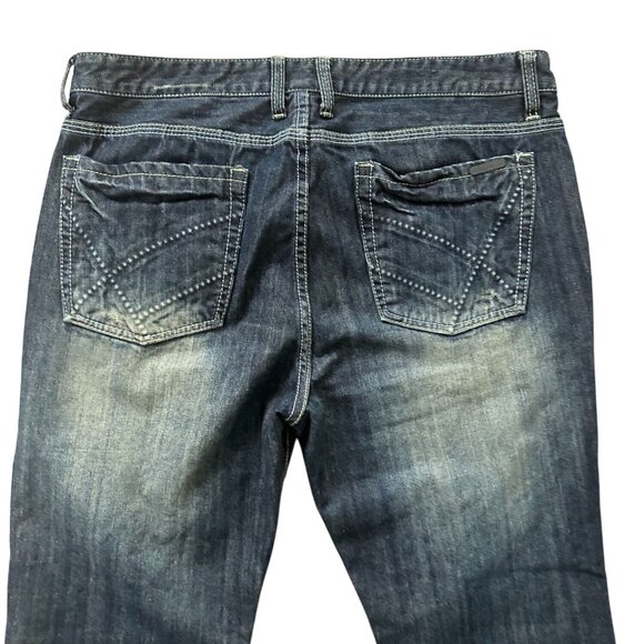 KENNETH COLE Dark Wash Distressed Straight Leg Jeans Size 36 X 30 - Picture 8 of 15